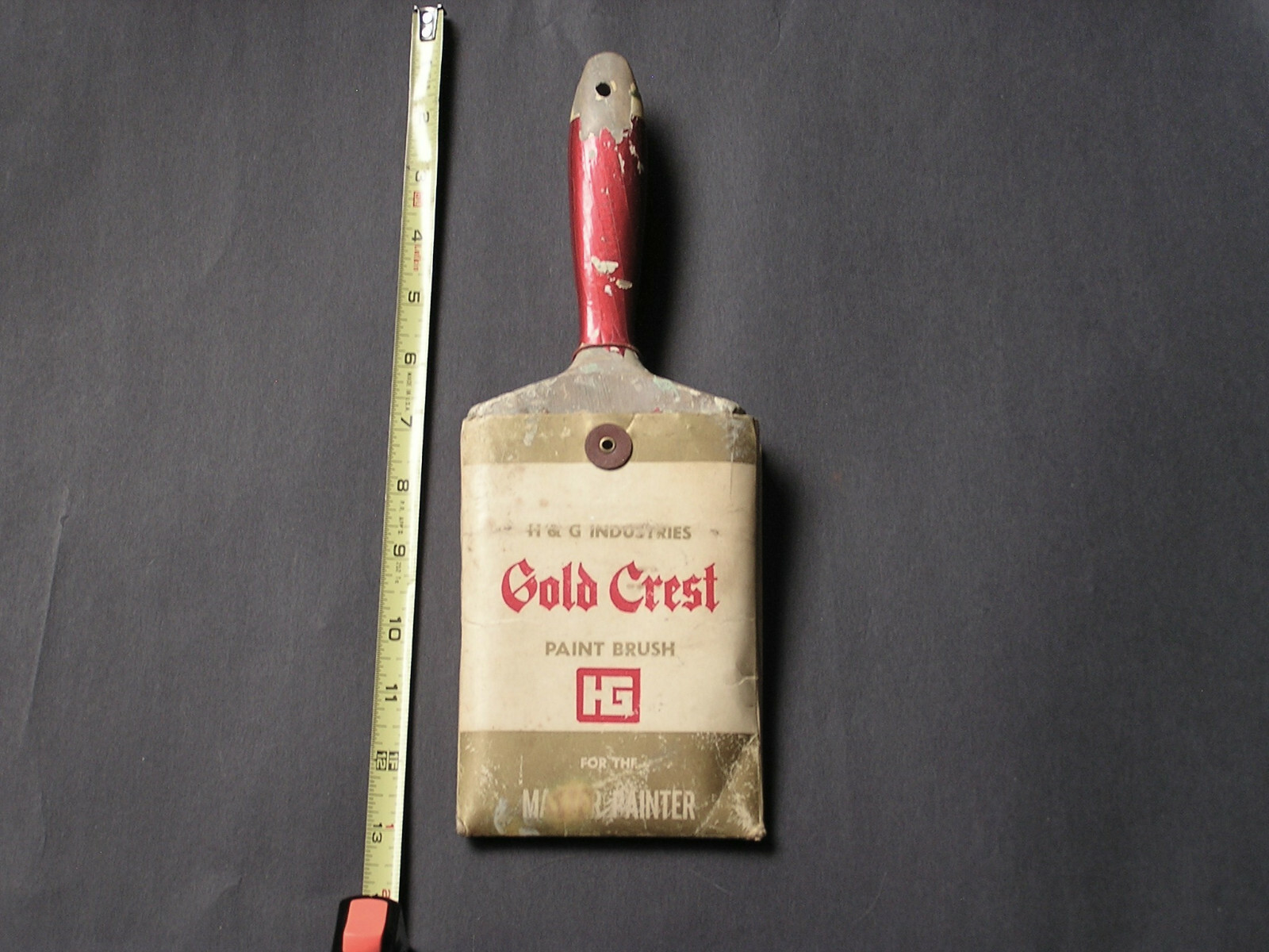 Gold Crest Paint Brush with wrapper  - metal band