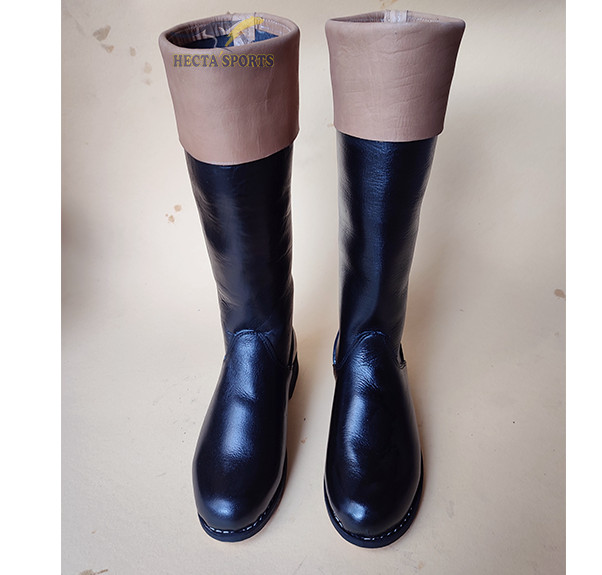 Riding Men's Revolutionary War Black leather Boots Size 6 to 15 Natural calf