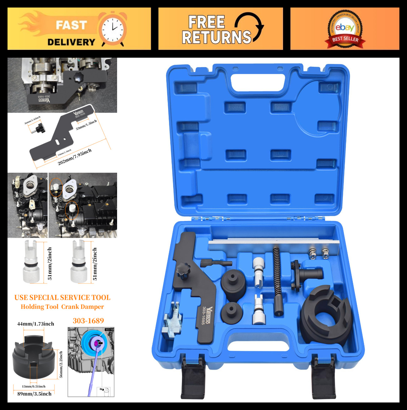 Camshaft Alignment Timing Kit for Ford 2.0 2.3 | Balance Shaft Tool & VCT Seal I