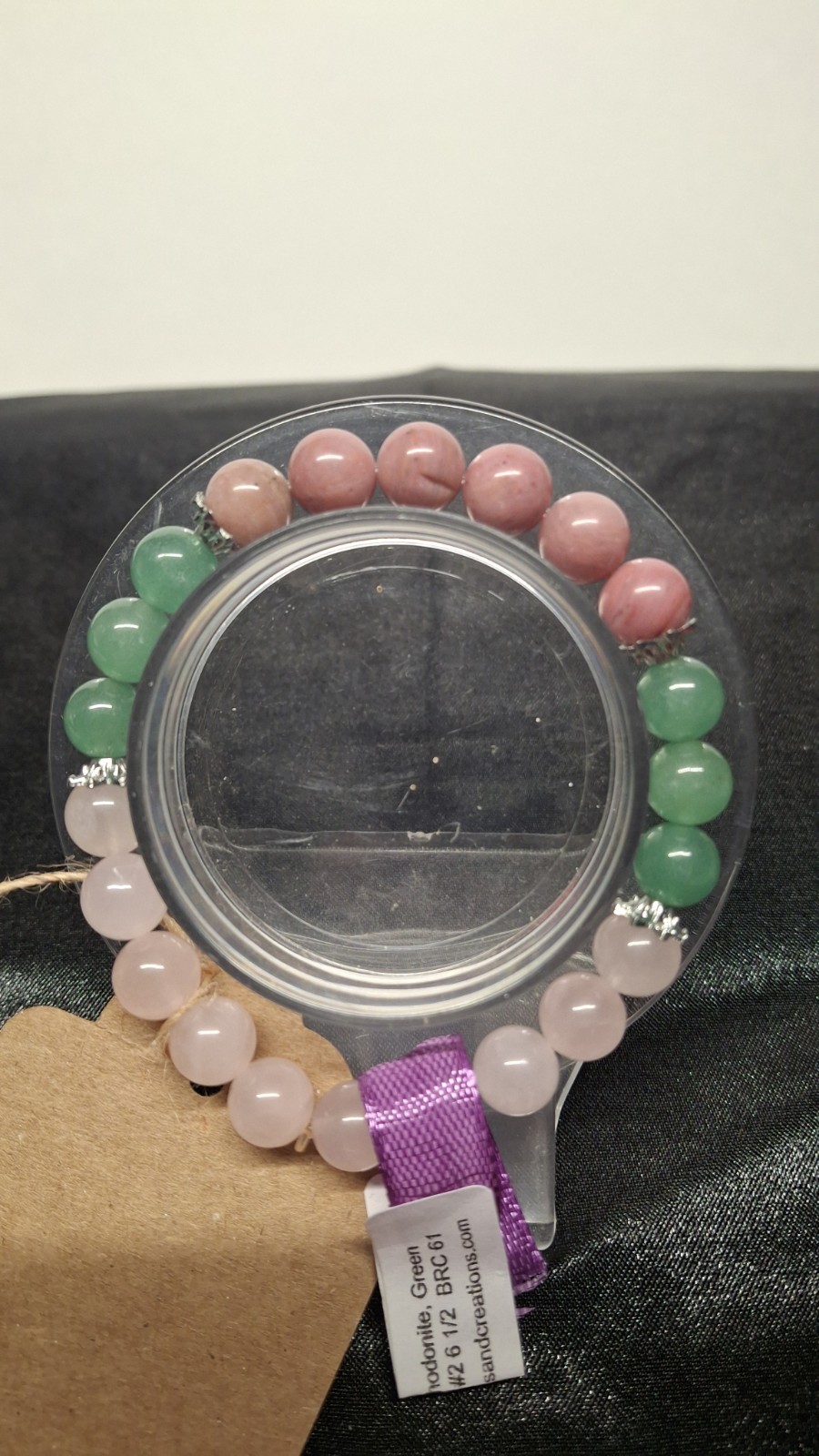 Rose Quartz/rhodonite/aventurine 8mm Bead Bracelet Size 6 1/2 (BRC 61)