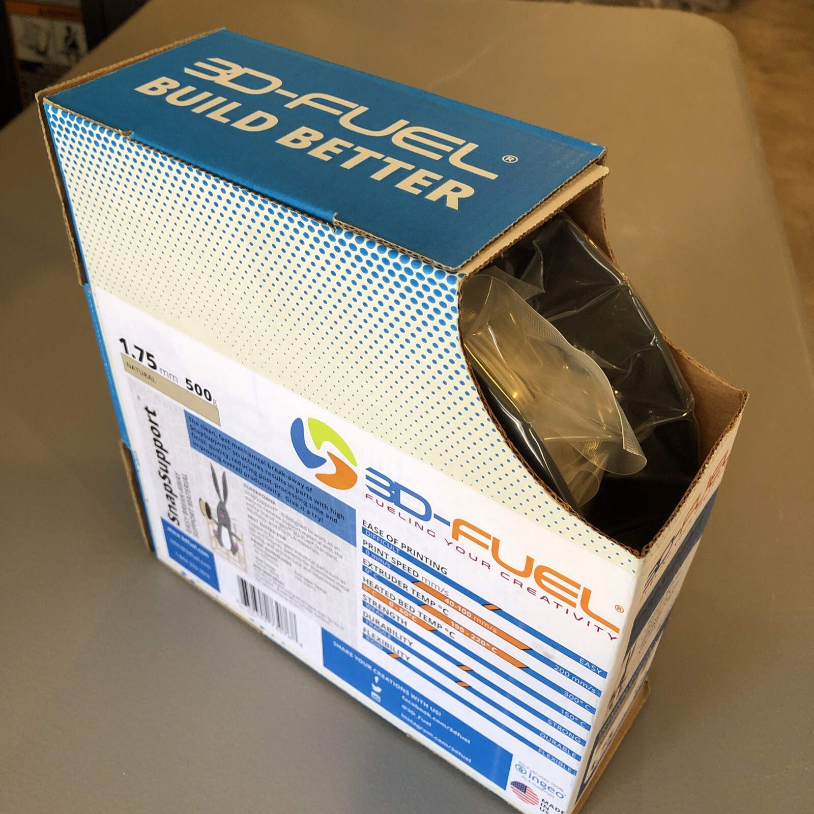 3DFuel Snap Support Breakaway Filament NIB Sealed 1.75mm 500g PLA Materials