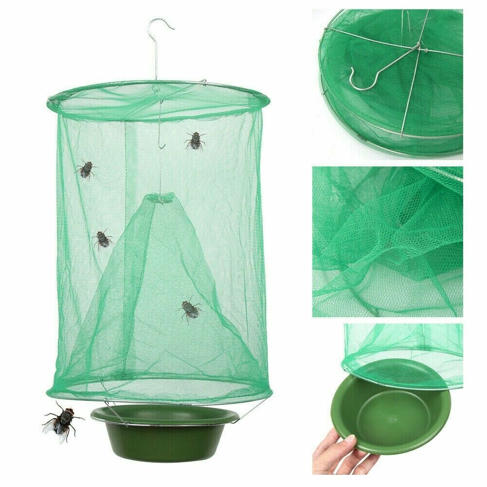 3 x The Ranch Fly Trap Reusable Fly Catcher Killer Cage Net Trap Pest Bug Catch