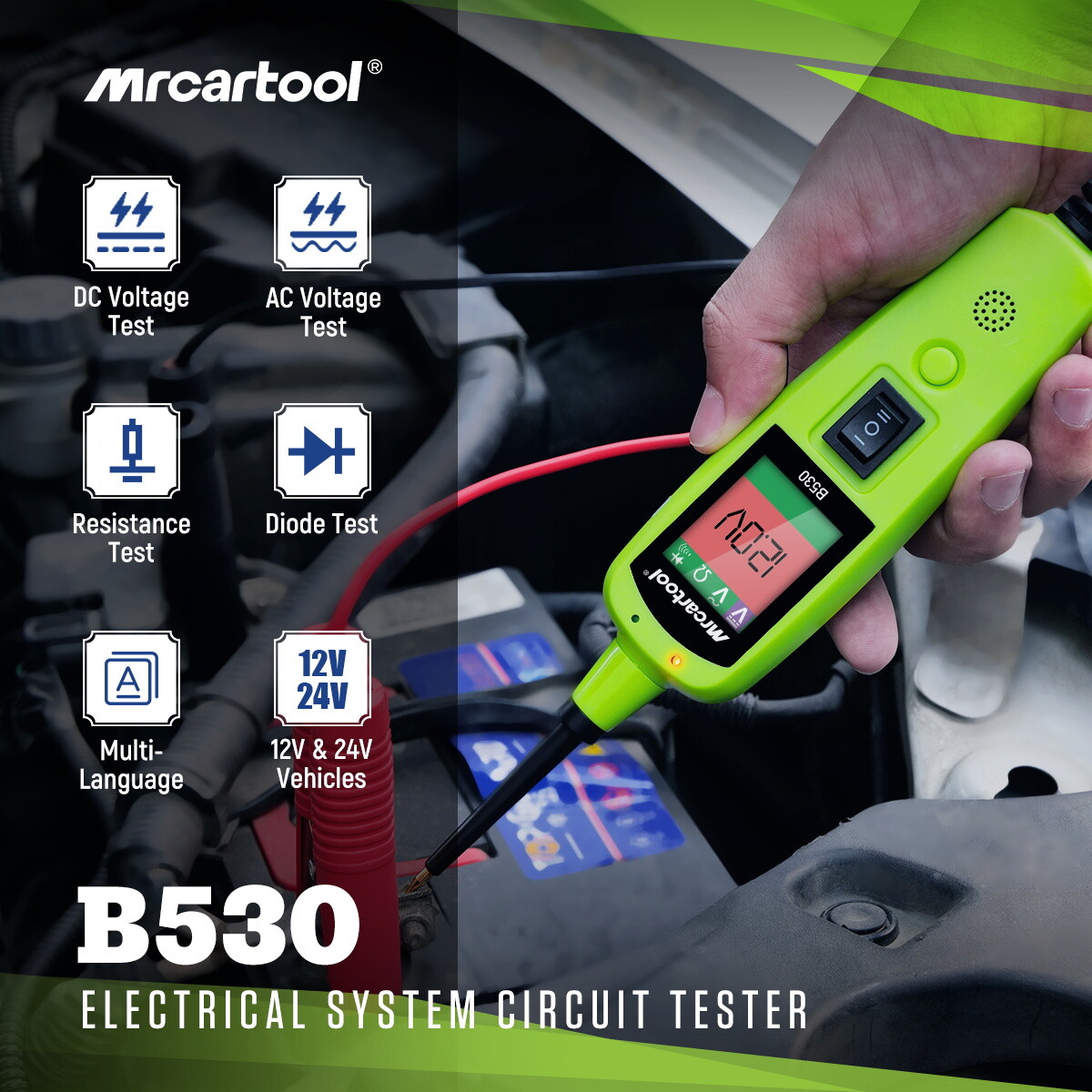 6-30V Circuit Tester Probe AC/DC Voltage Resistance Diode Activate Component
