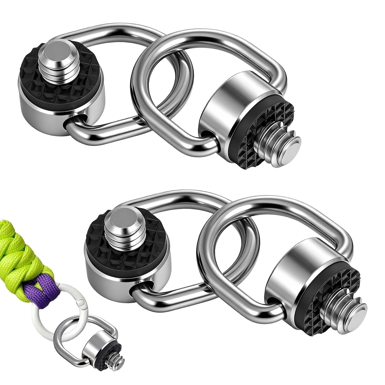 4PCS Camera Carabiner Clip D-Ring Stainless Steel D Ring Screw Hinged Holder ...