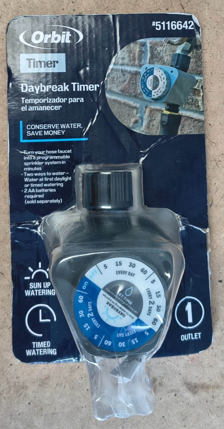NEW Orbit Daybreak Timer 5116642 Programmable Watering Sprinkler Timer Free Ship