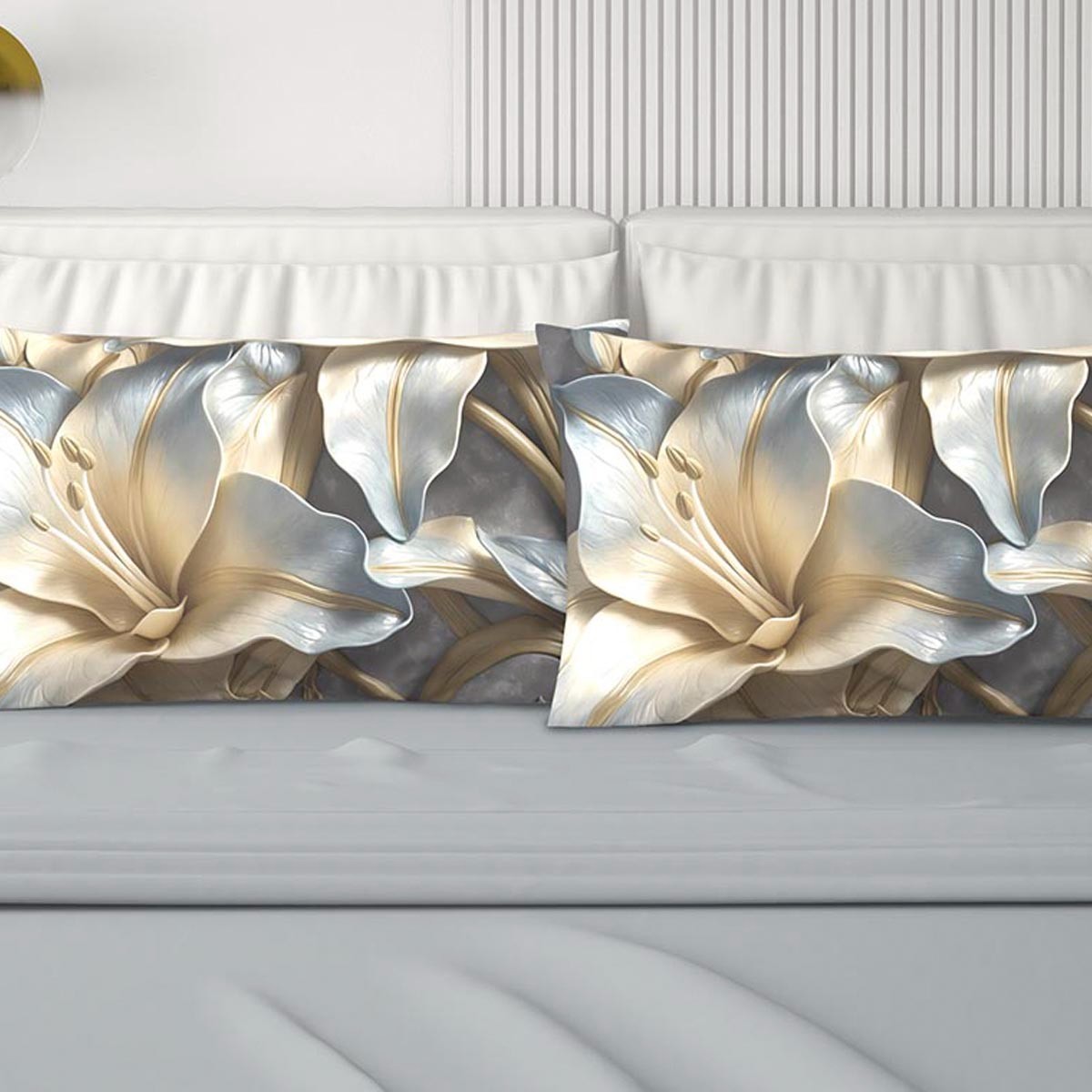 Cotton Double Bed Sheet Set 4 Pillowcases Envelope Closure Floral Fancy