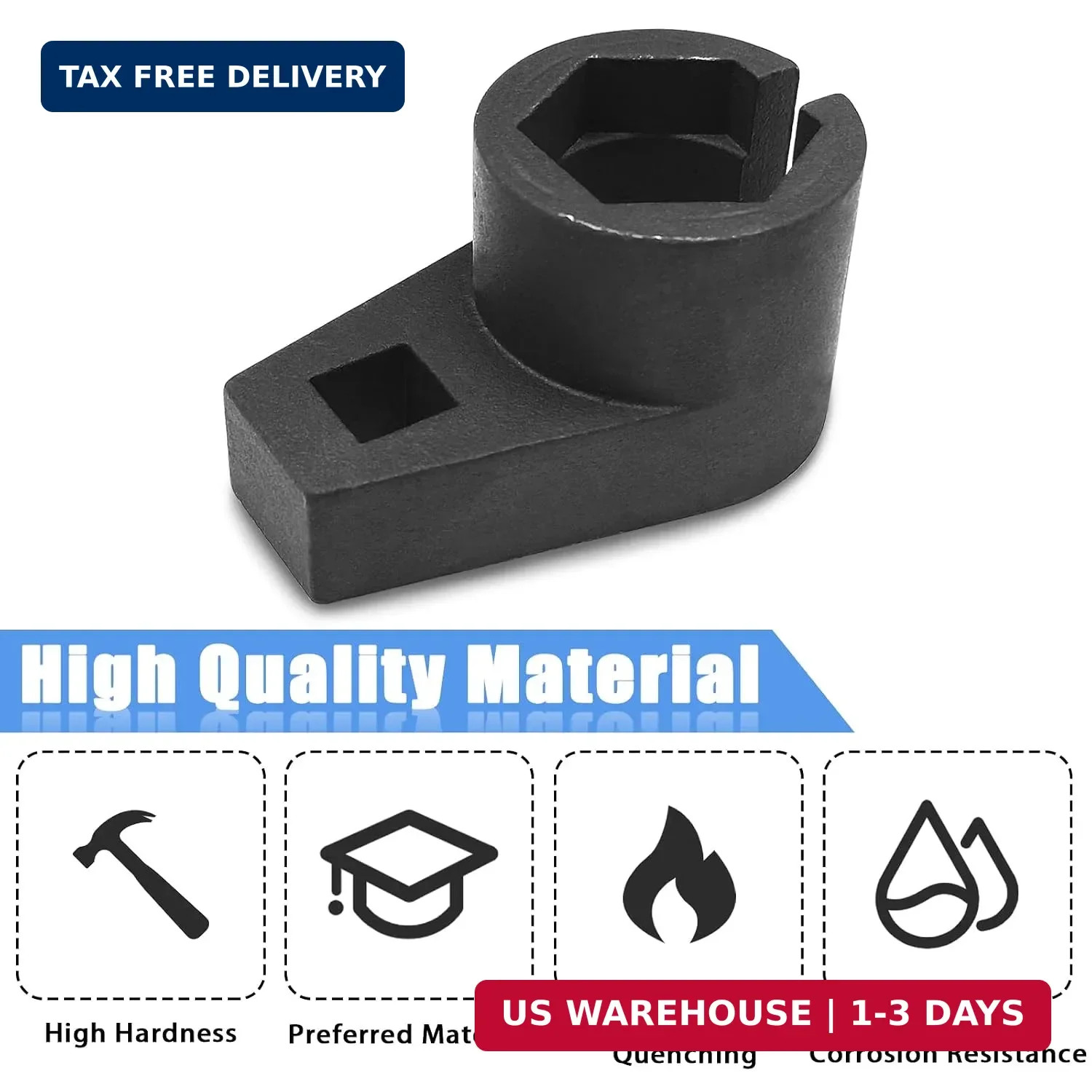 Offset Oxygen Sensor Socket, 3/8-Inch Drive, 7/8-Inch (22mm), Wire Gate Accesses
