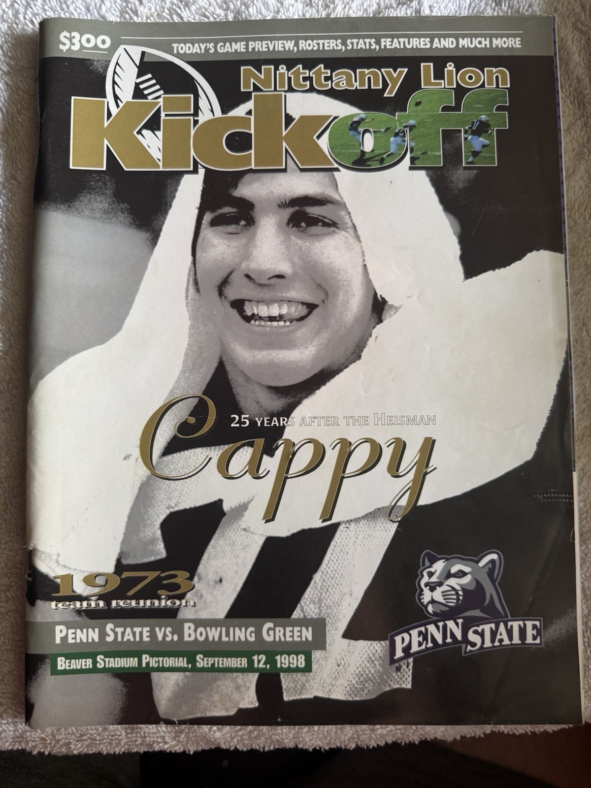Sept 12, 1998 Penn State Football game program. PSU v. Bowling Green. 25th/Cappy
