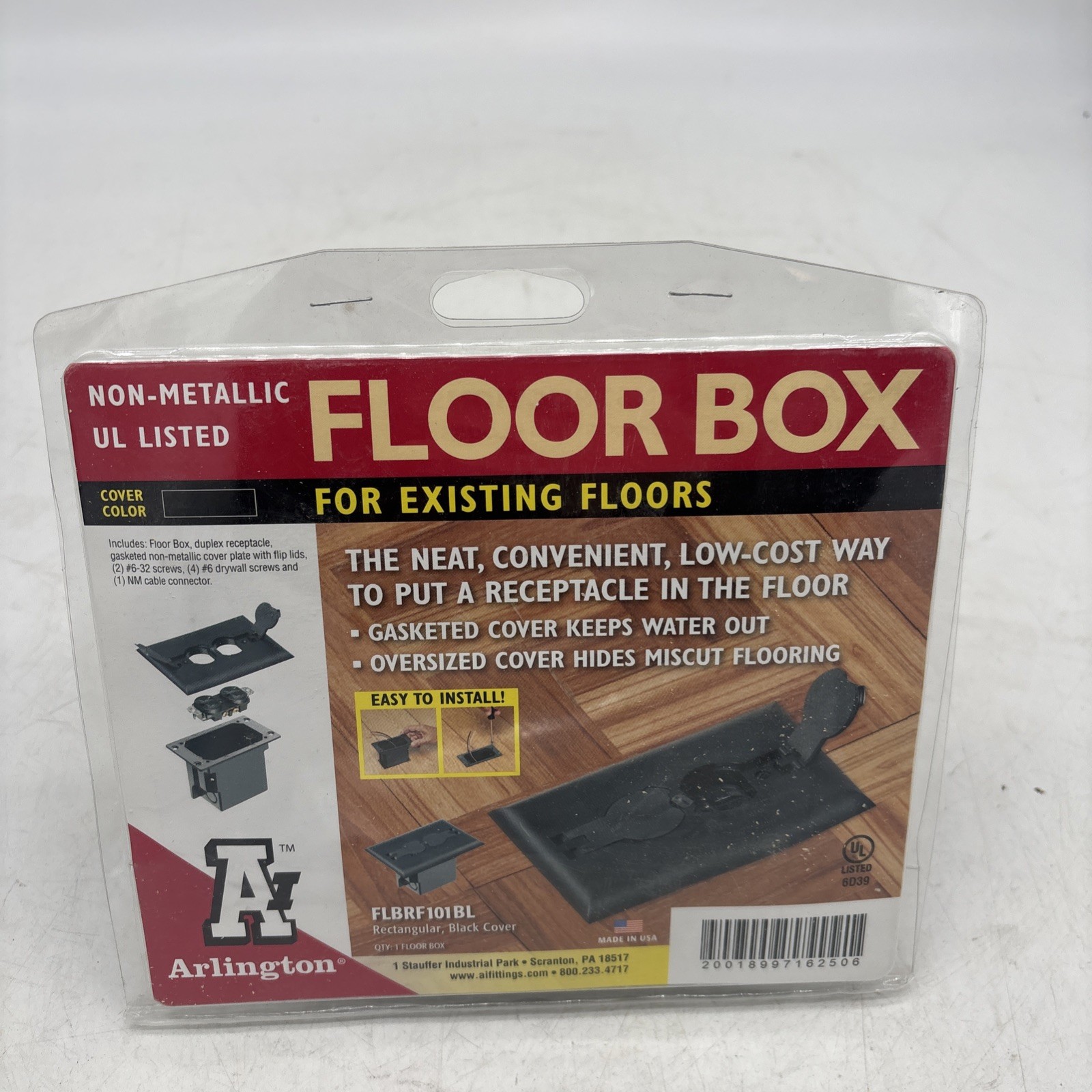 Industries FLBRF101BL-1 Retrofit Electrical Floor Box with Flip Lids