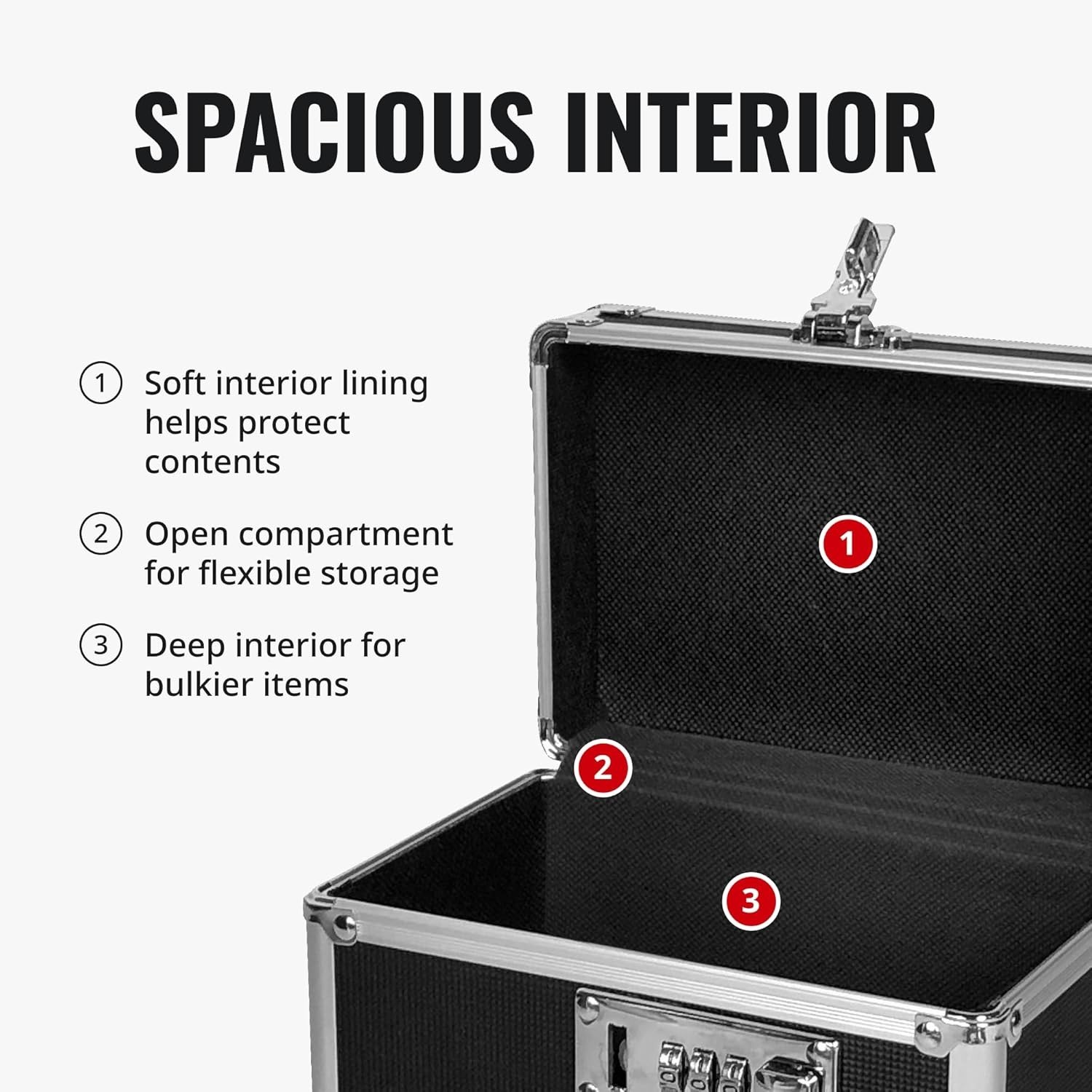 Secure 3-Digit Combination Lock Box - Protect Valuables & Documents - 9.88x7.75