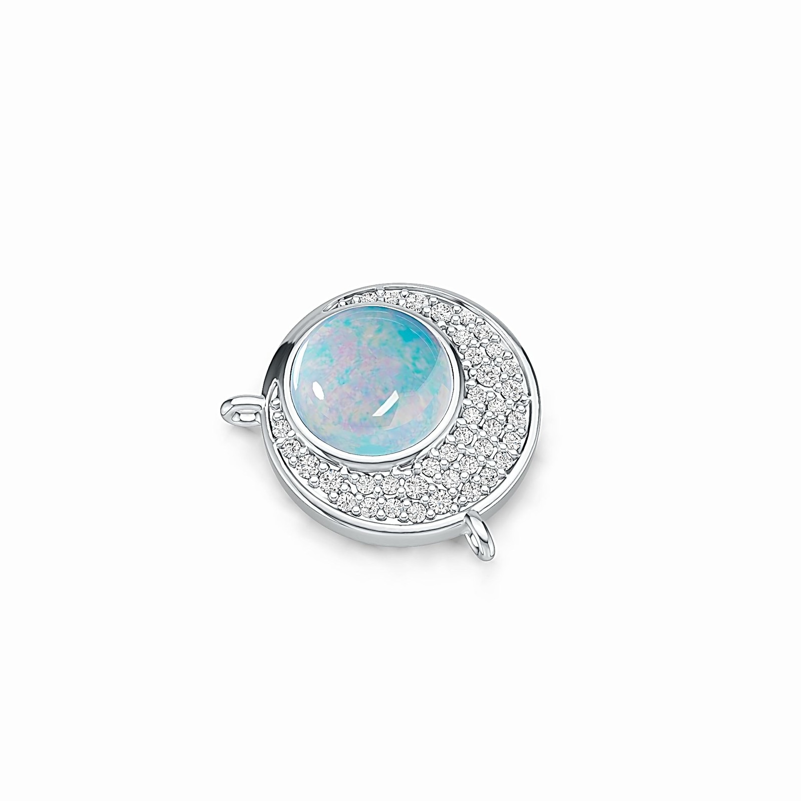 Sterling Silver Semi Mount Pendant Setting Round RD 8x8mm