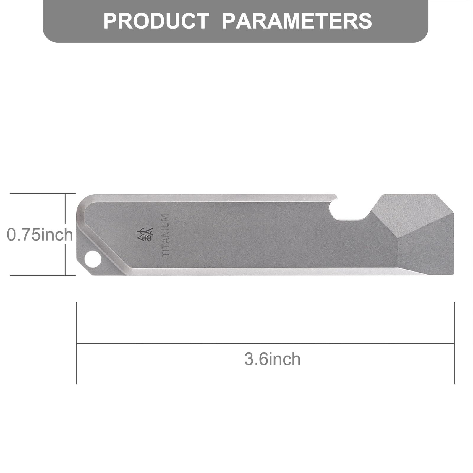 BANG TI Titanium EDC Pry Bar with Bottle Opener Function Portable Multi Gray