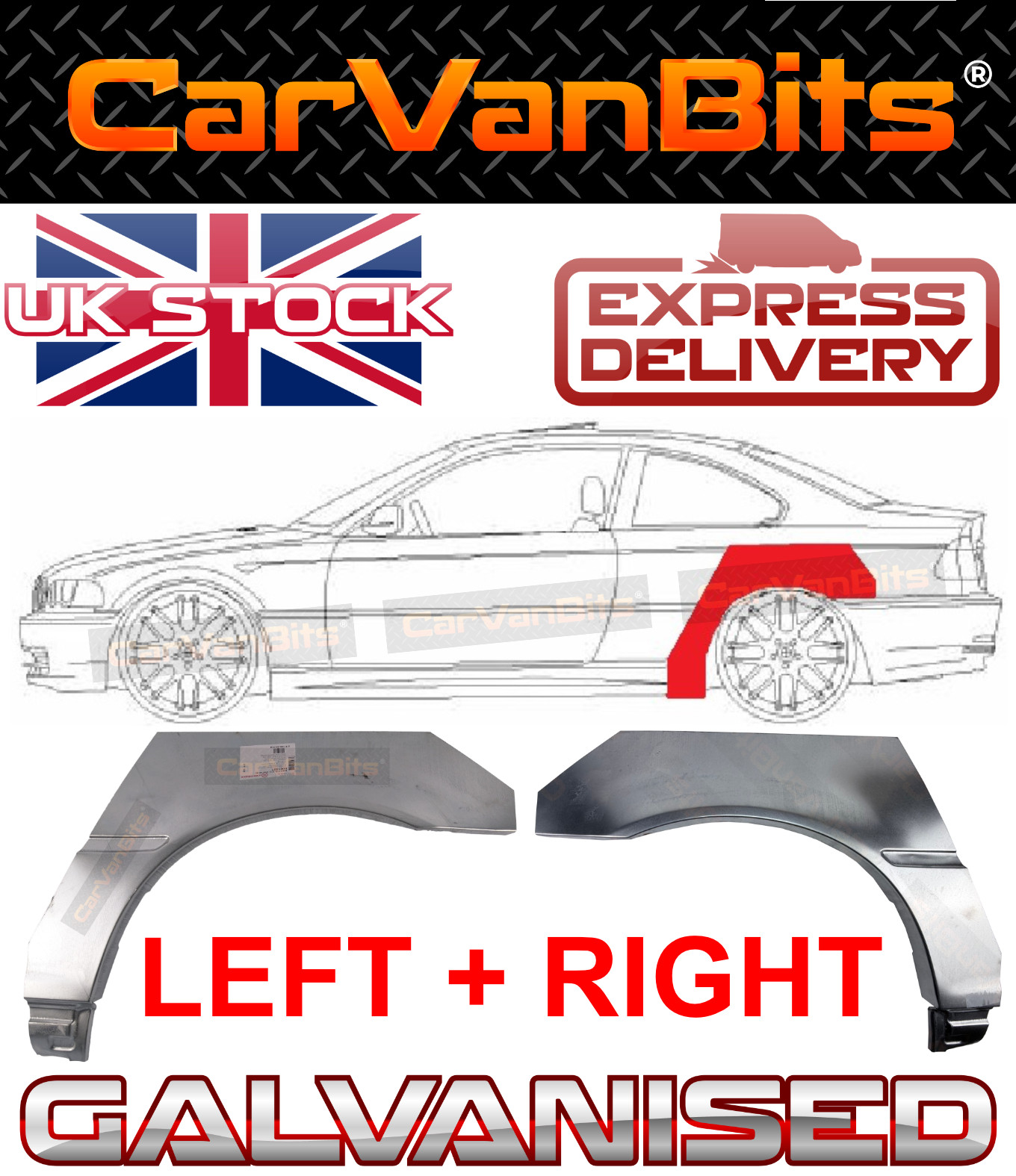 FOR BMW E46 3 COUPE / CONVERTIBLE 98-06 REAR WHEEL ARCH WING FENDER REPAIR PANEL