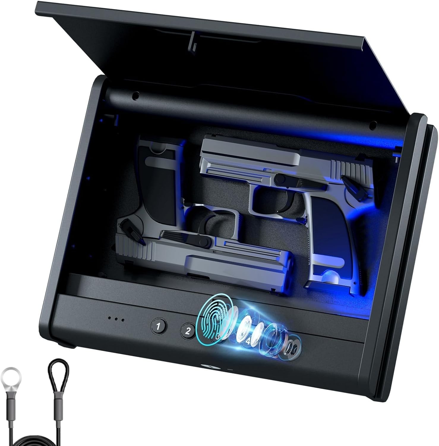 Biometric Fingerprint Handgun Safe Backlit Keypad Portable Pistol Lock Box