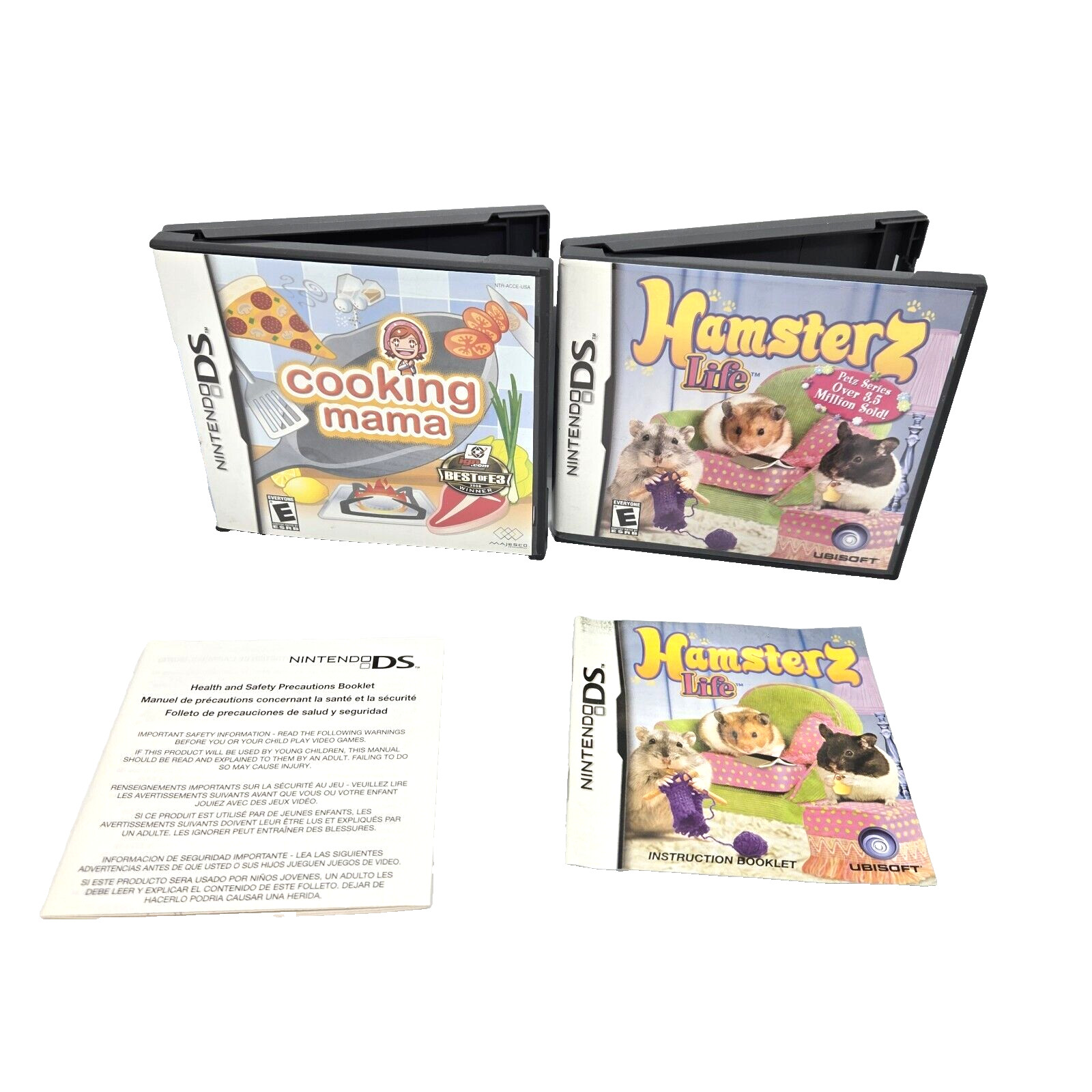 Lot of 2 Cases/Manuals: Cooking Mama & Hamsterz Life DS NO GAMES INCLUDED