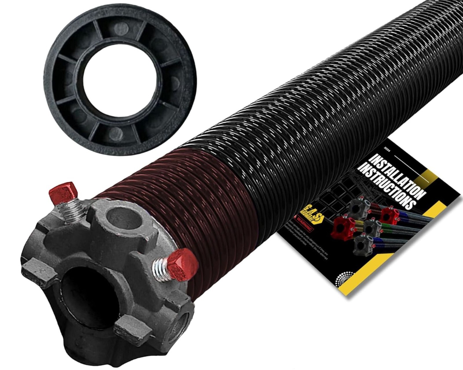 Garage Door Torsion Spring 234x1.75x33- Black for RIGHT SIDE with Nylon Bushing