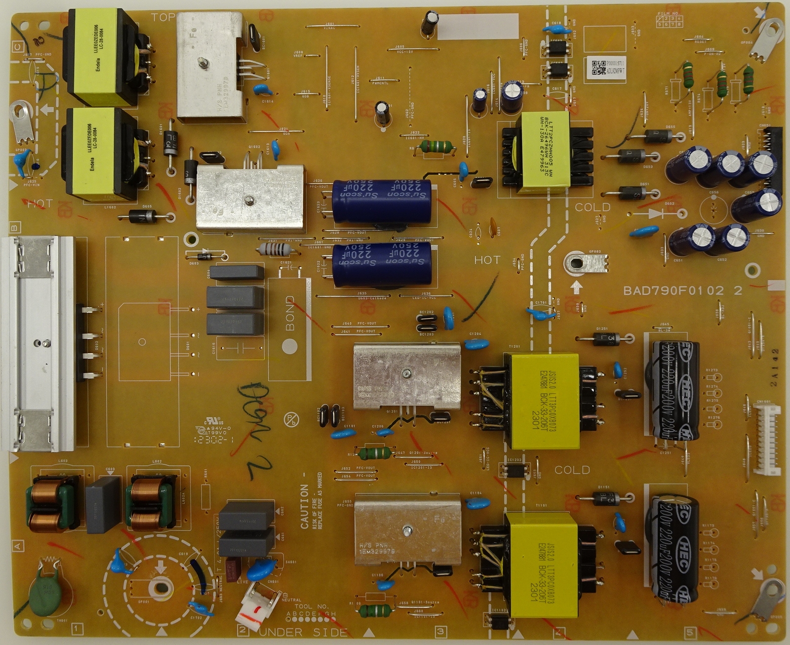 Philips 75PUL7552/F7 (BX2) Power Supply Board CADL92MPW-001 (BADG85F01 02 1)