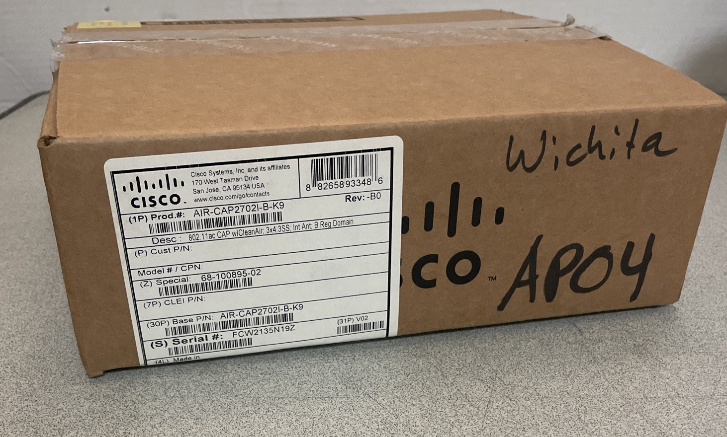 Cisco AIR-CAP2702I-B-K9 802.11ac CAP w/CleanAir 3X4:3SS Int Ant; B Reg Domain