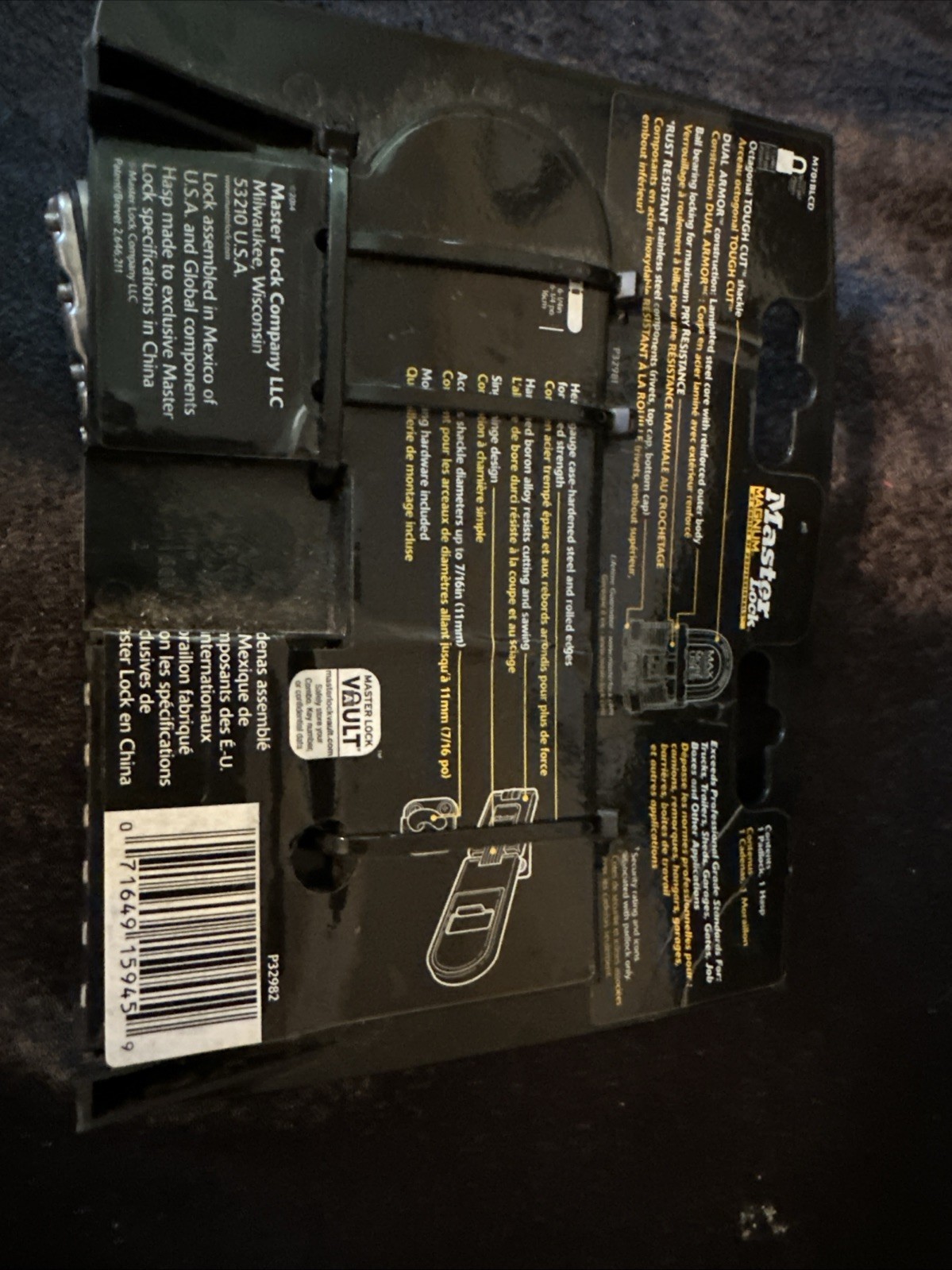 Master Lock Magnum M701BLCD Heavy Duty Padlock & Hasp