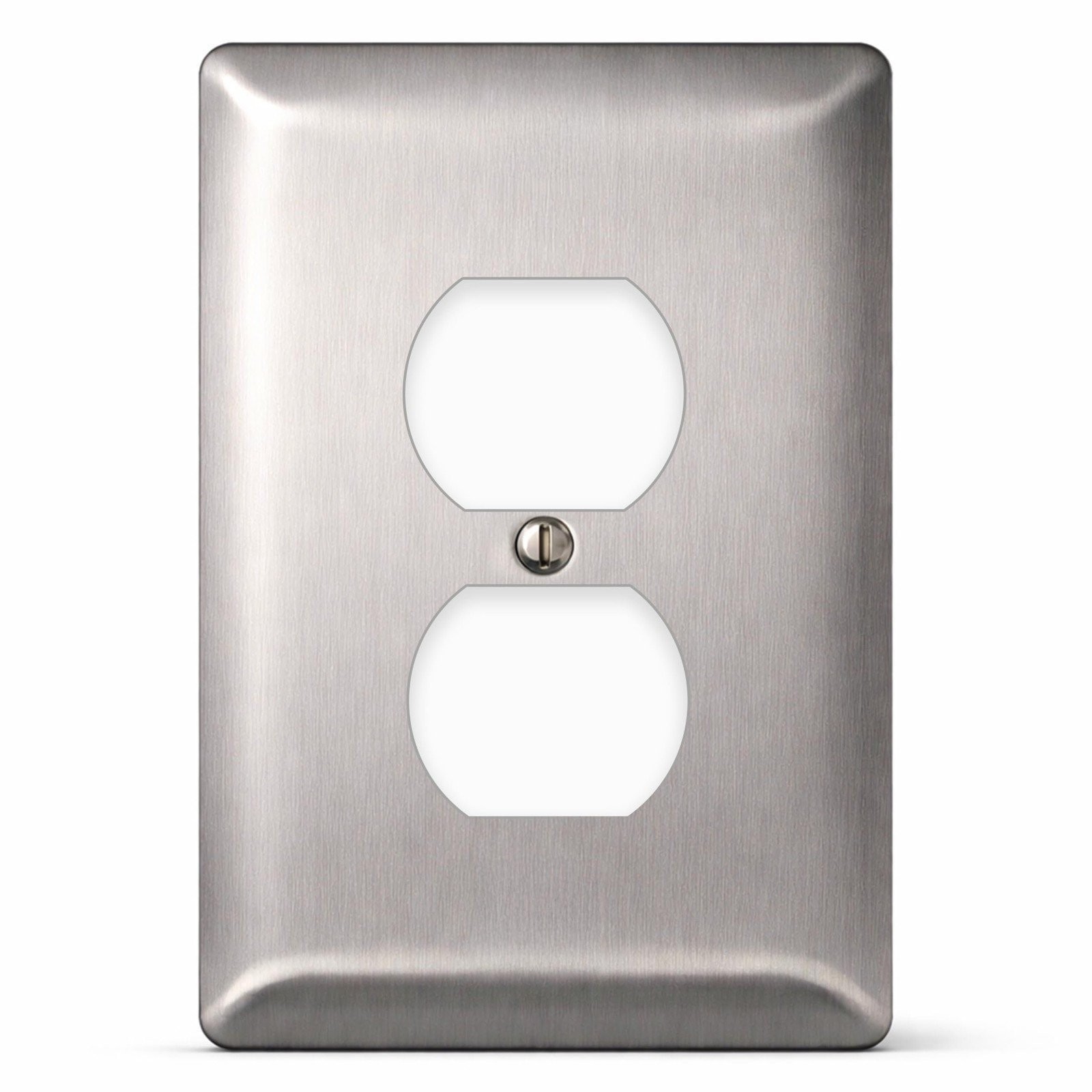 Airmont Products Stainless Steel Metal, 1-Gang White Maxi-Size Wall Plate...