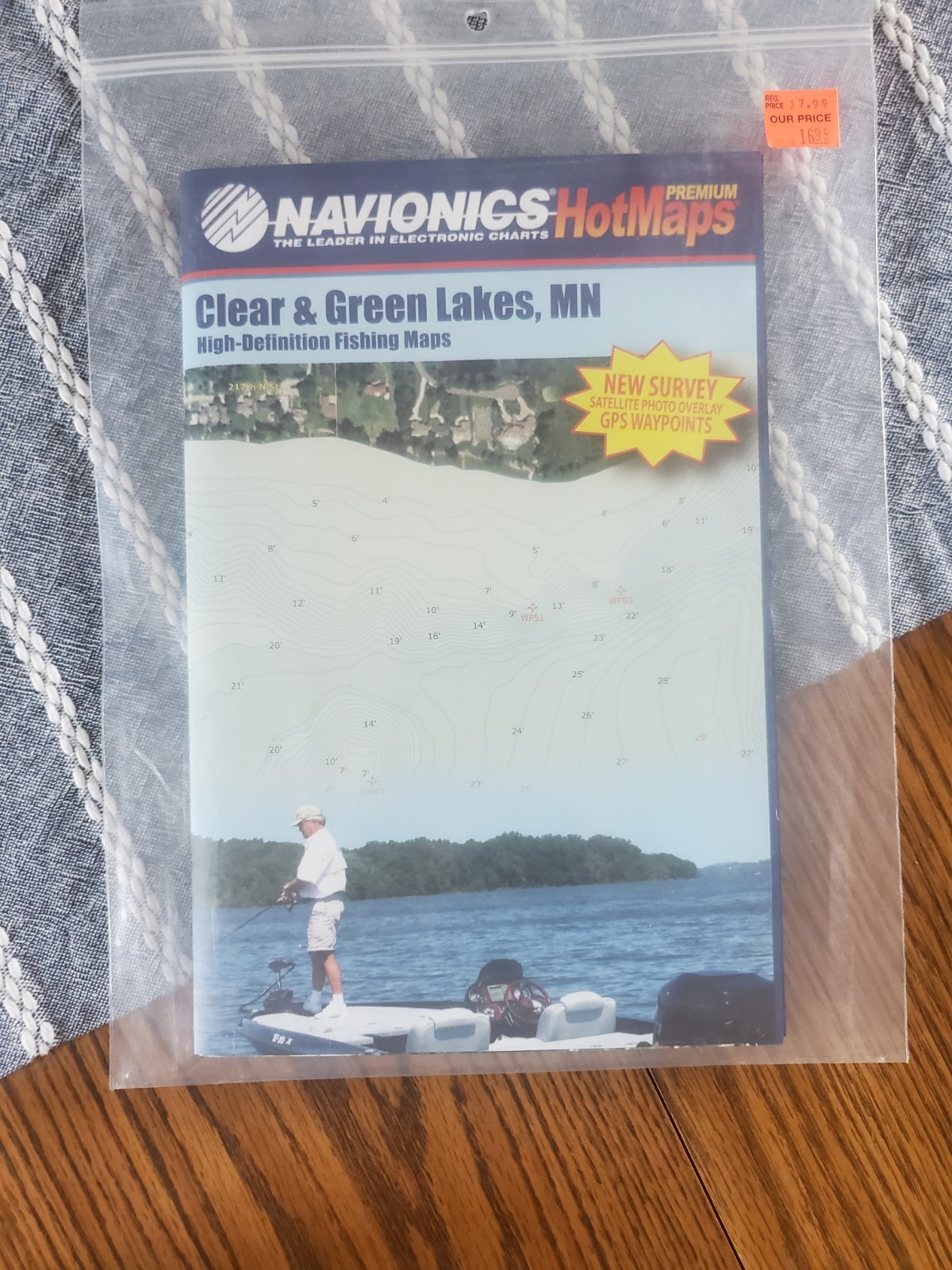 Clear & Green Lakes Navionics Premium HotMaps Waterproof Fishing Map New/unused