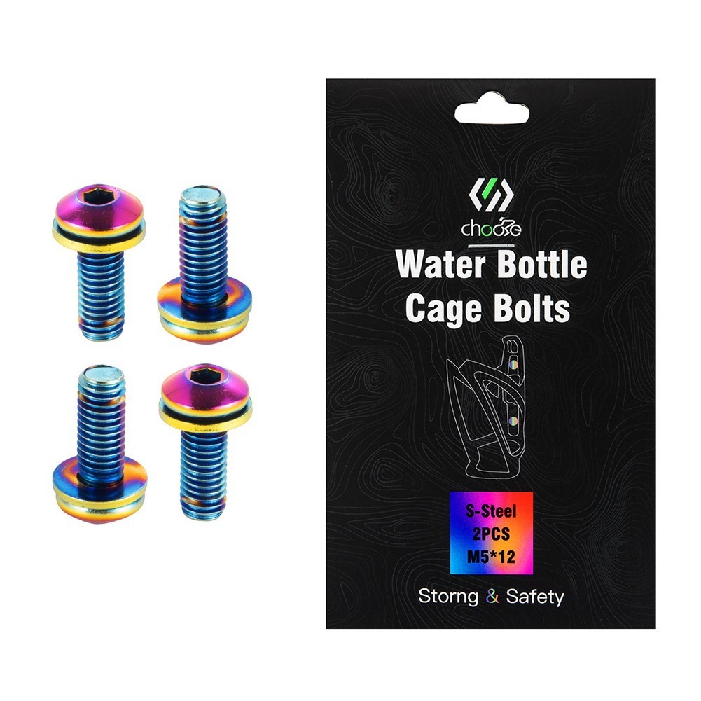 4PCS Bottle Cage Holder Screws Alloy Steel 7075 MTB Road Bike M5*12 Bolt Replace