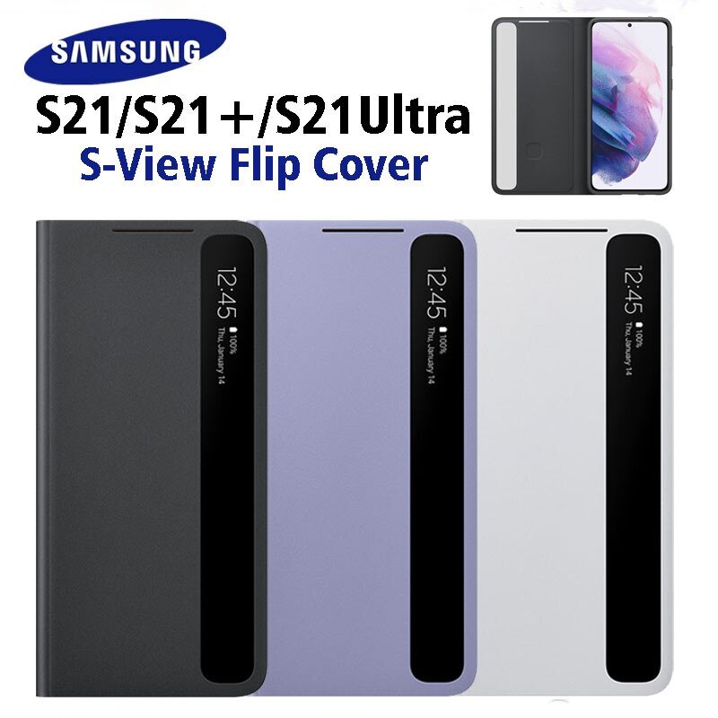 Official Original Samsung S21/S21+S21U Smart Mirror View Cover Flip Leather Case