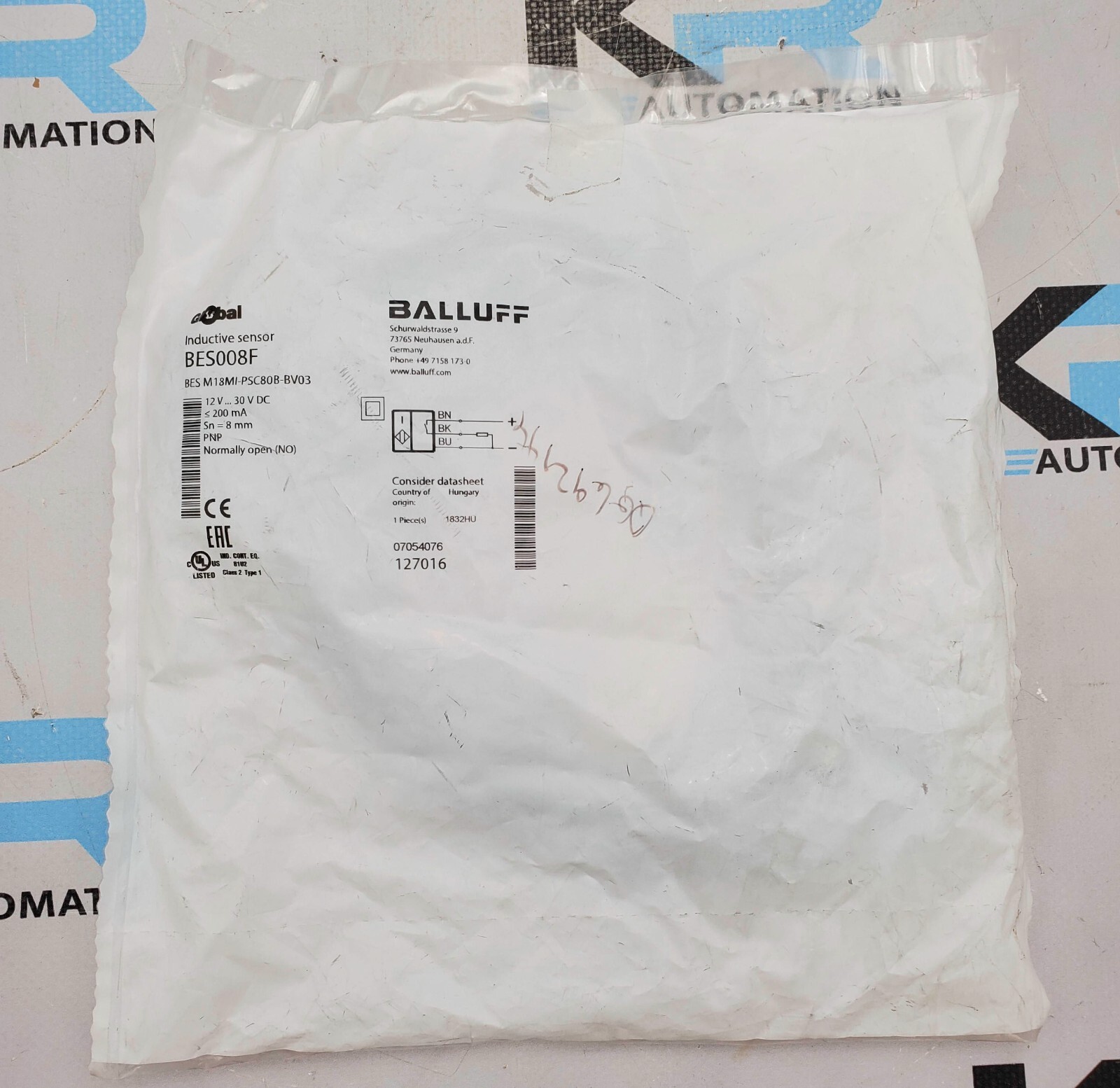 Balluff BES008F GLOBAL Inductive Sensor 12-30VDC 200mA 8MM