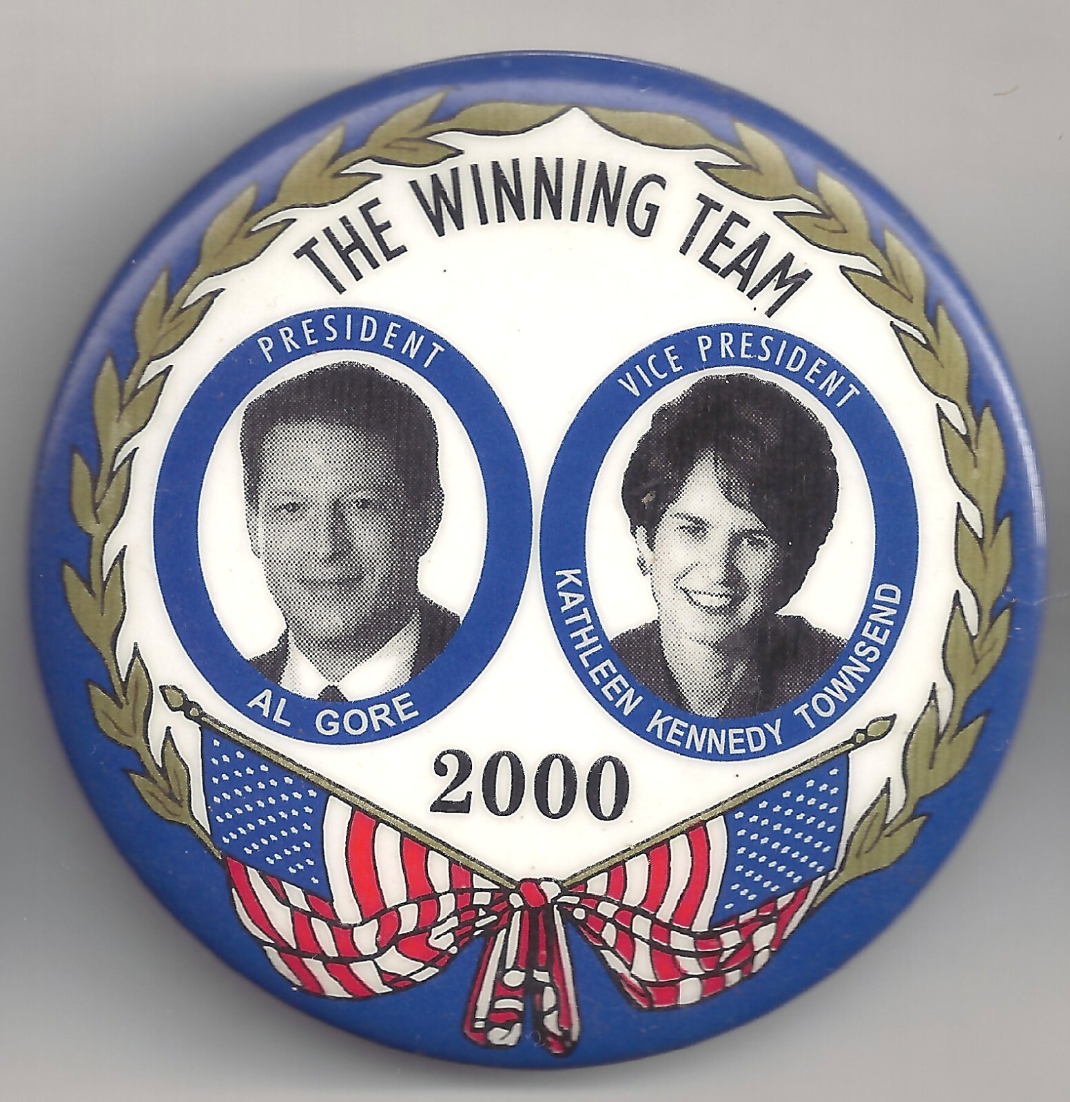 2000 Al GORE & Kathleen Kennedy TOWNSEND for VP Pin ~ Democratic Hopefuls pin