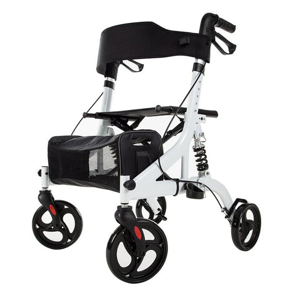 Deluxe Rollator Walker OEM ELENKER Upright Stand Up Rolling Mobility Medical Aid