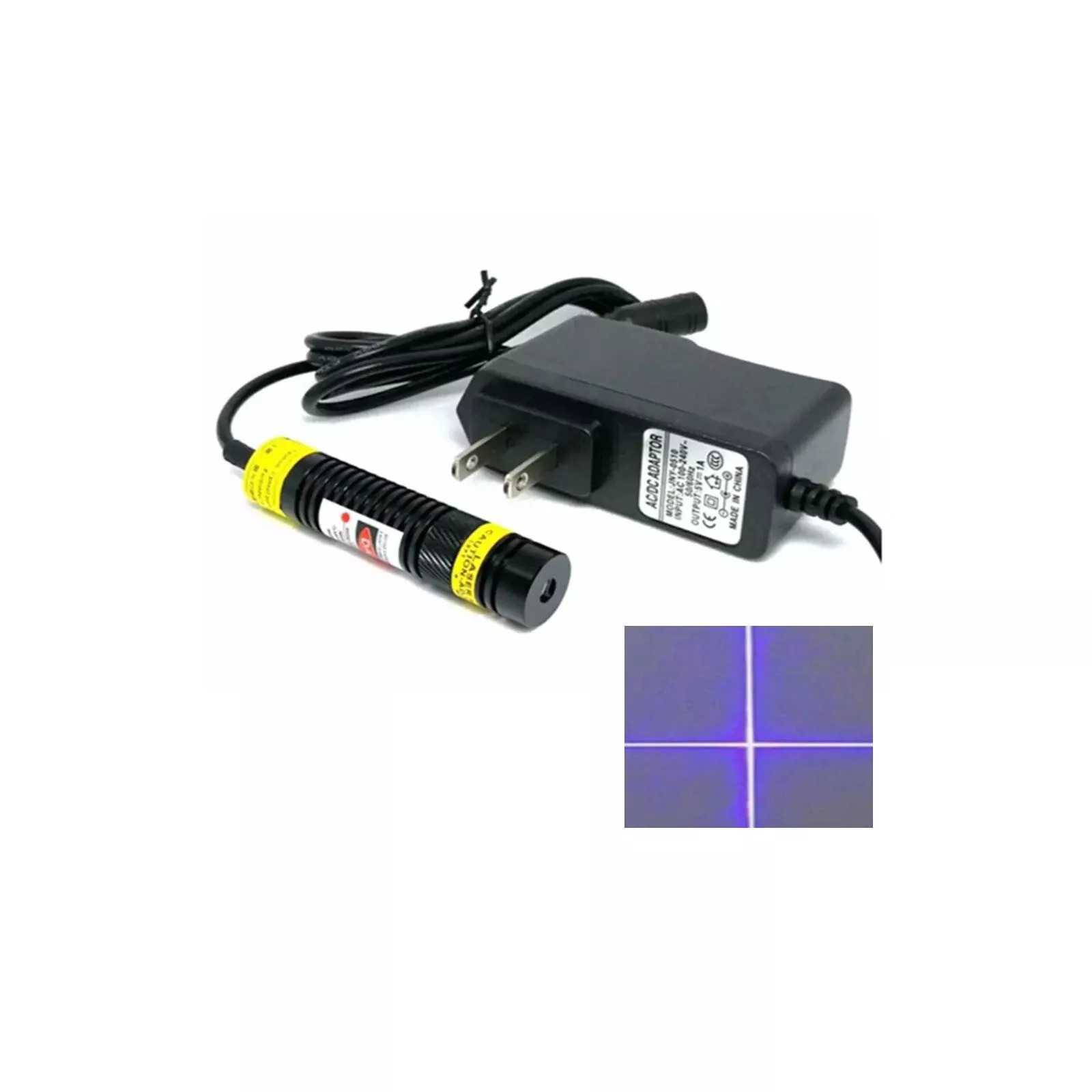 Focusable 405nm 100mW Violet Blue Cross Laser Module w Nichia Diode