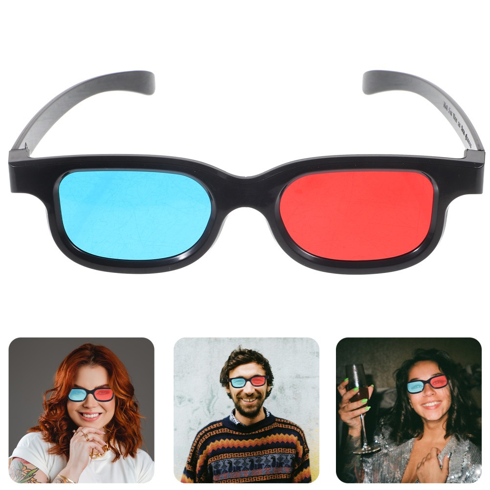 4Pcs Reusable 3D Glasses for Movies At Home Assorted Color Plastic Frame