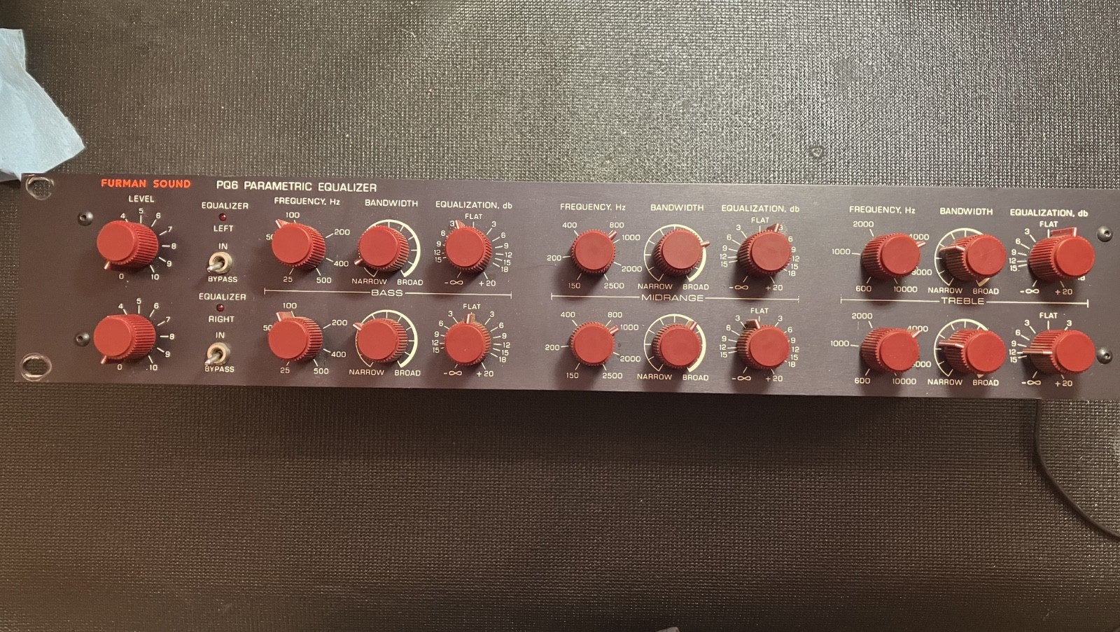FURMAN SOUND  PQ-6 VINTAGE PARAMETRIC EQUALIZER with original manual