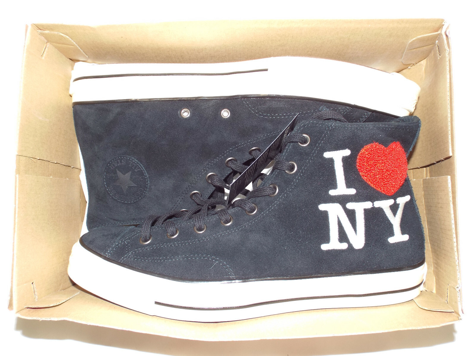 New Mens 12 Converse CTAS 70 Hi I Love NY Black Egret Shoes MSRP $100 161185c