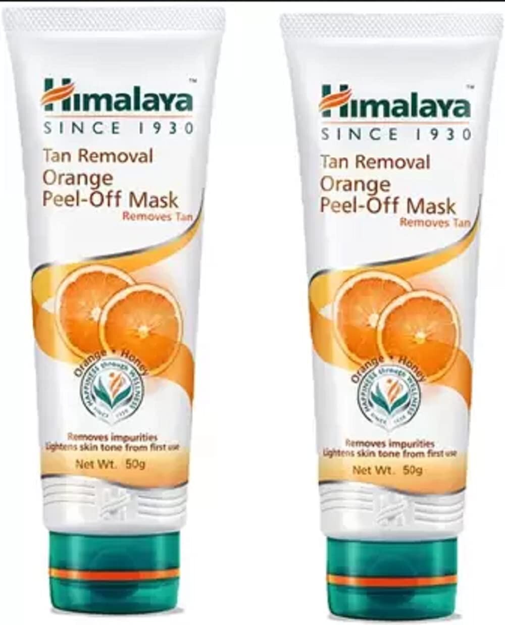 2 X Himalaya Tan Removal Orange (Orange) Peel-off Mask, 50g FREE SHIP
