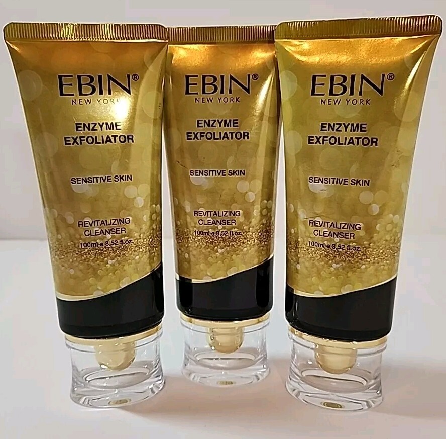 NEW LOT OF 3 EBIN Enzyme Exfoliator Revitalizing Cleanser Sensitive Skin 3.52 oz