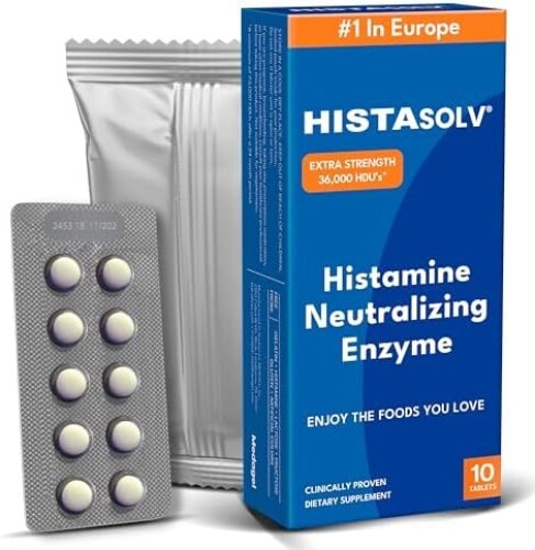 HISTAsolv Extra Strength DAO Enzyme Supplement for Histamine Food Intolerance -