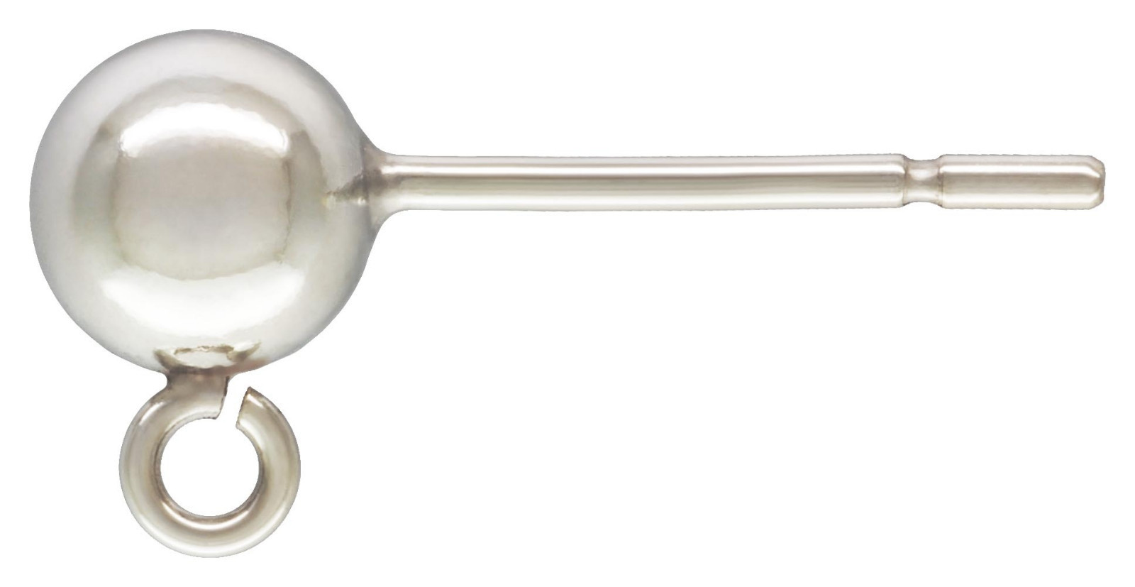 Sterling Silver 925 Ball & Post w/Loop Earrings. 5mm. 10 Pieces/5 Pairs. ~6250R~