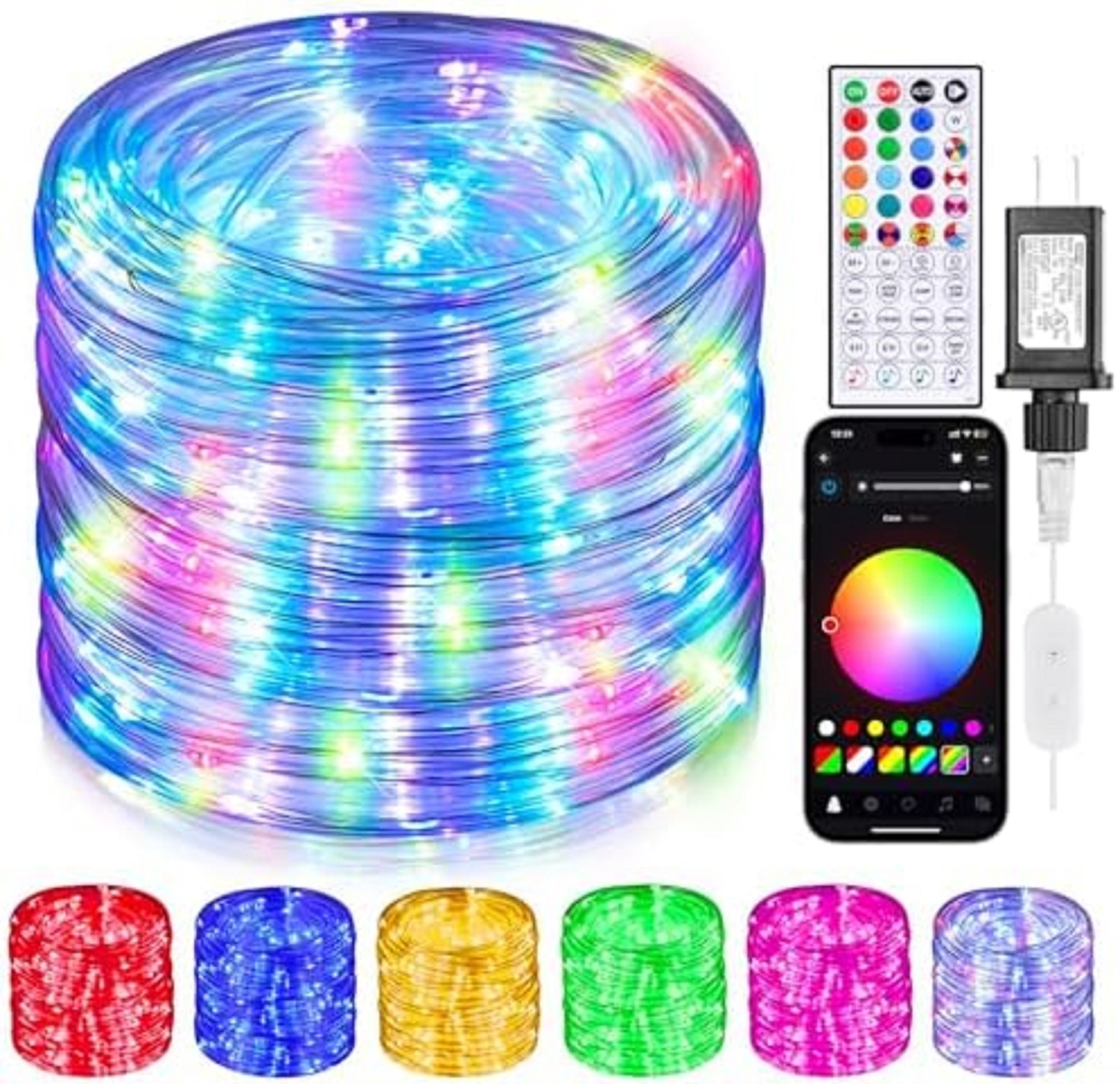 Novostella Smart LED Outdoor Rope Light, Music Sync RGB Strip Lights,
