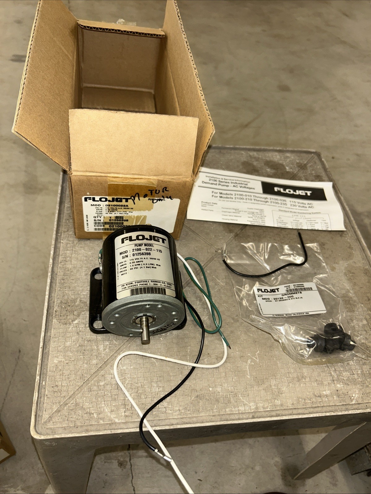 Flojet Motor For Pump Model 2100-022-115