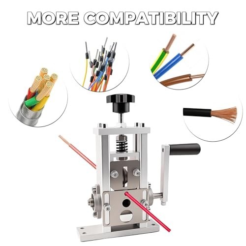 Wire Stripper Machine - Drill-Powered Copper Wire Peeler for 0.06"-1" Cable Recy