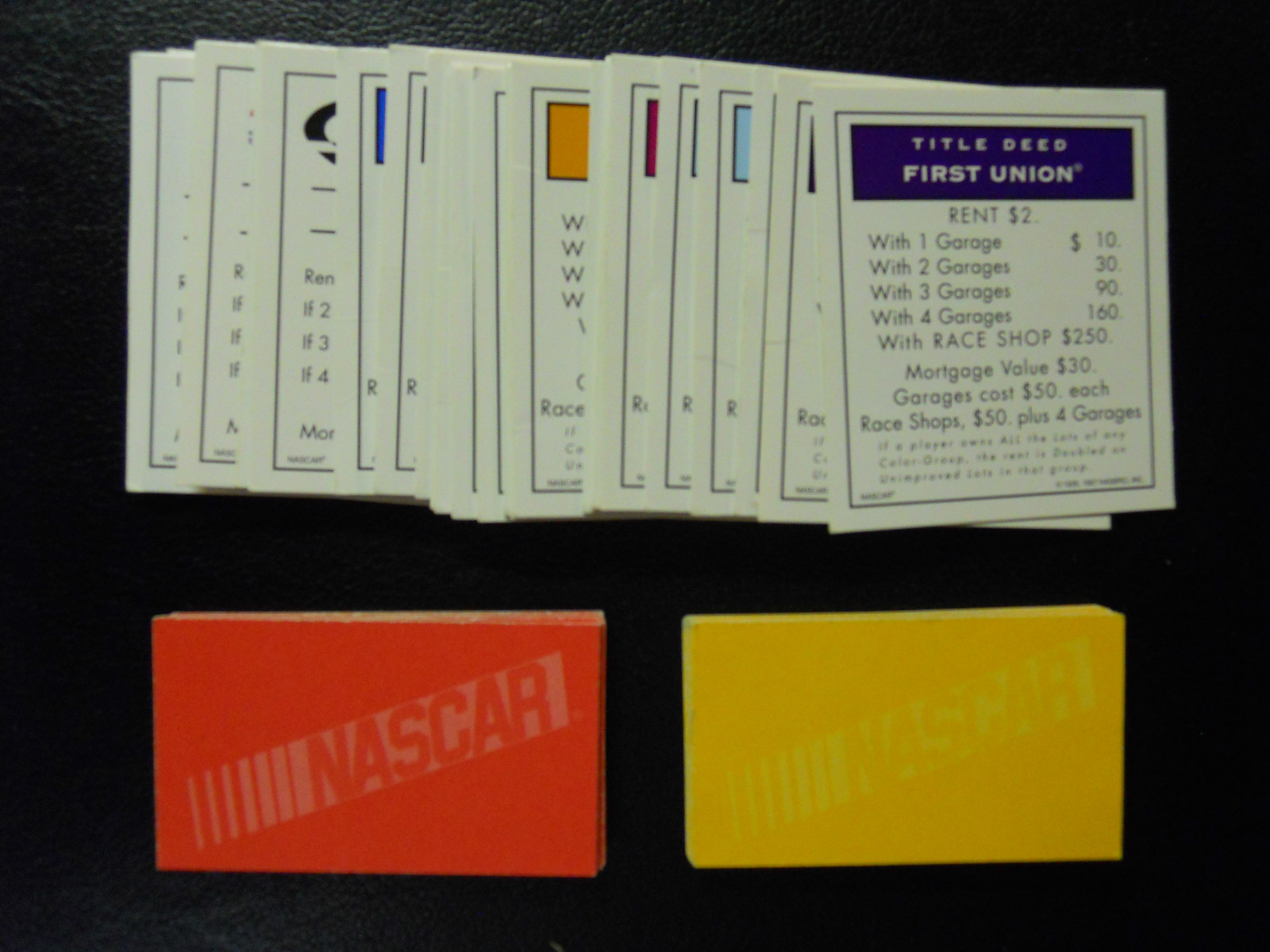 1997 Monopoly Nascar Collector's Edition Property-Chance-Community Chest Cards