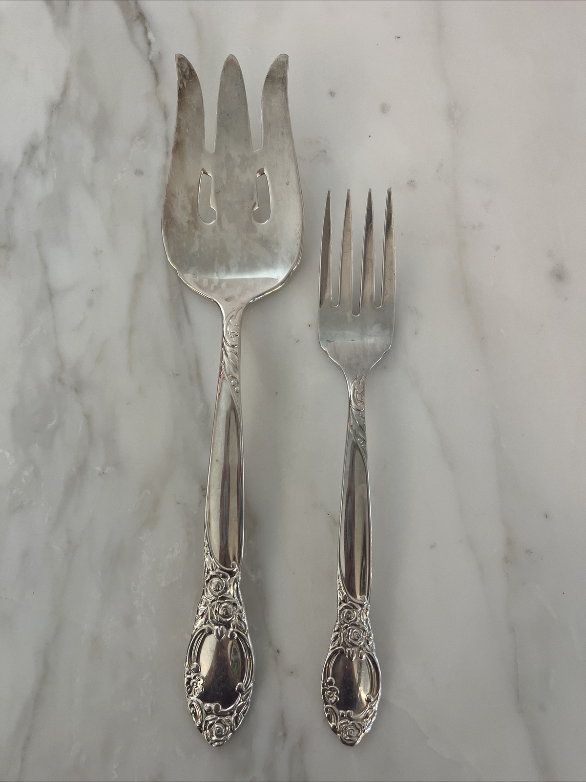 Oneida Silversmiths SILVERPLATED Rose Serving Fork Replacement Piece
