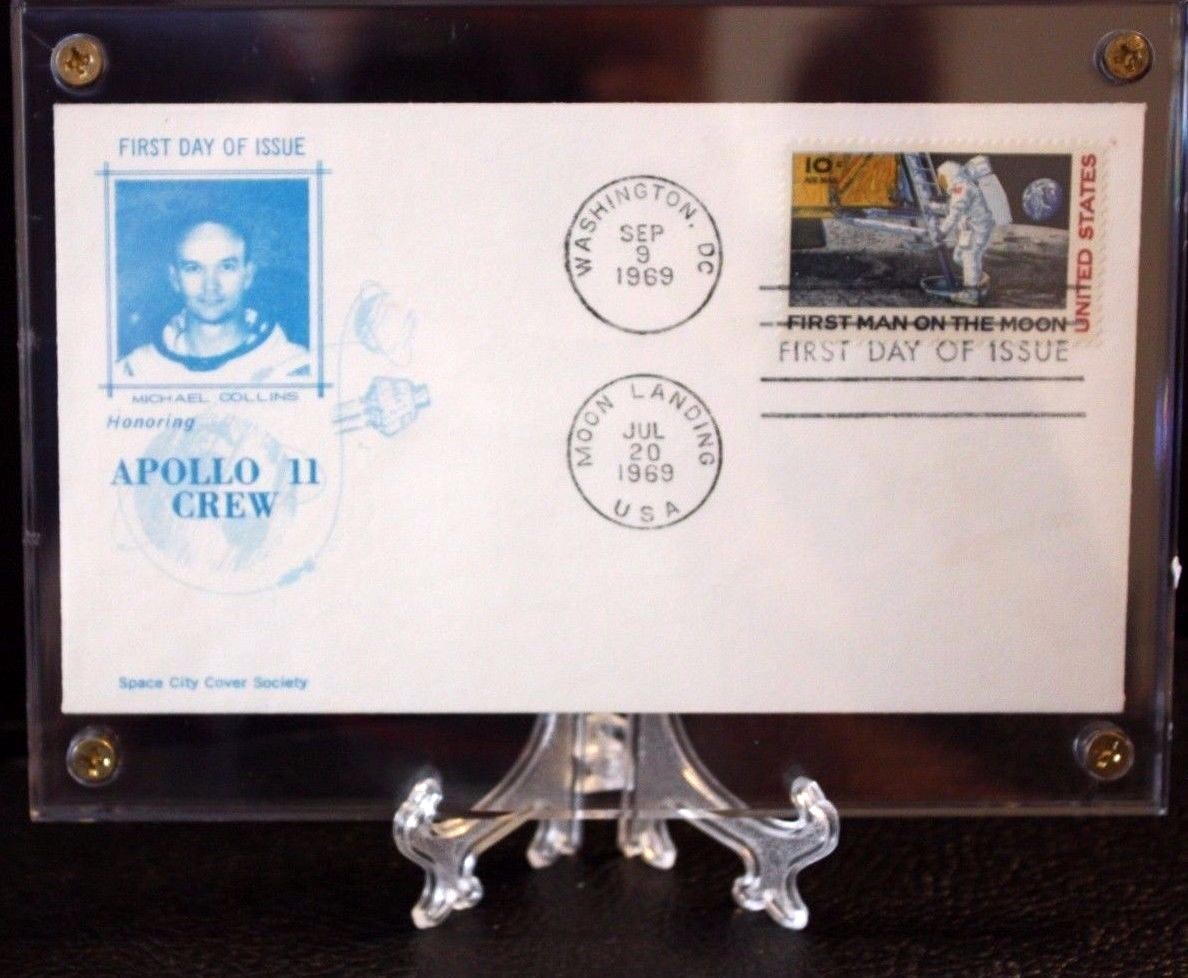 C76 Apollo 11 FDC.in archive safe lucite holder FREE SHIPPING +