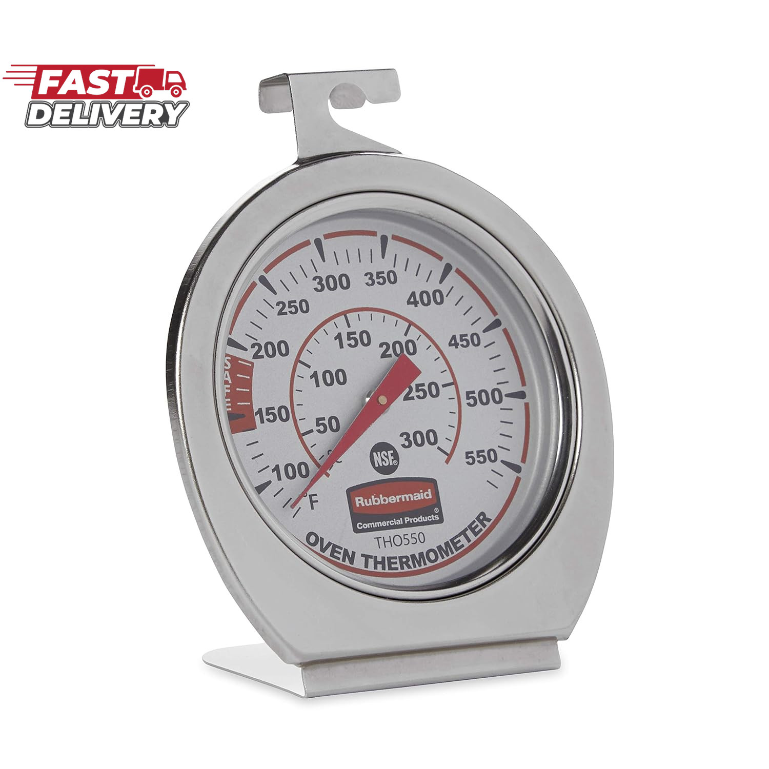 Rubbermaid Commercial Products Stainless Steel Monitoring Thermometer, Safe for