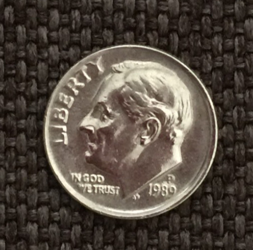 1989 P Roosevelt dime, very nice, actual coin in picture, free shipping.