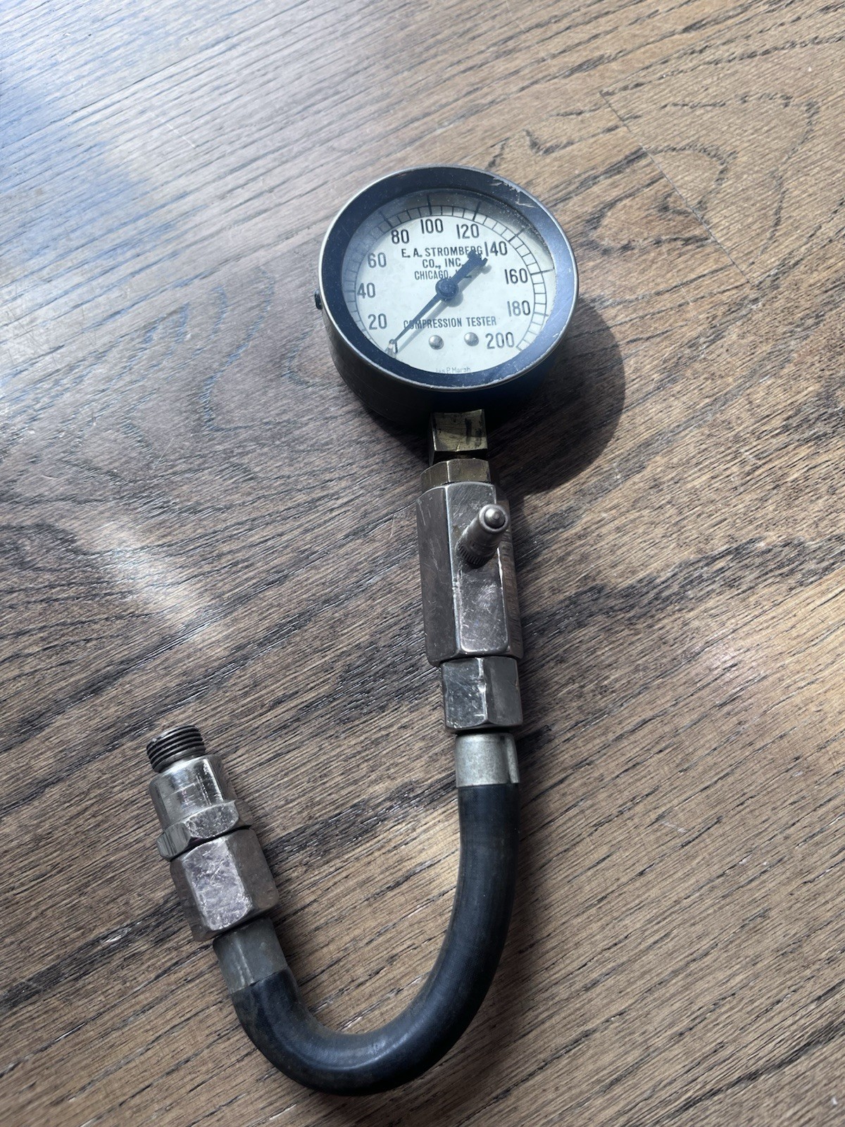 VINTAGE HASTINGS STROMBERG CO. INC COMPRESSION TESTER  200 MAX PSI