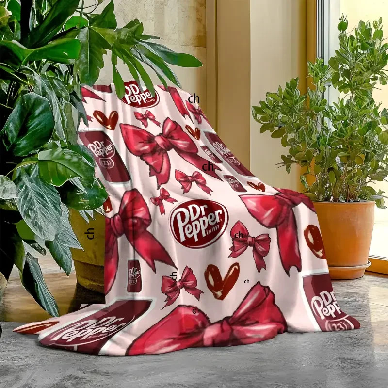 Vintage Soda Hearts Pattern Fan Gift Flannel Throw Blanket Soft Cozy