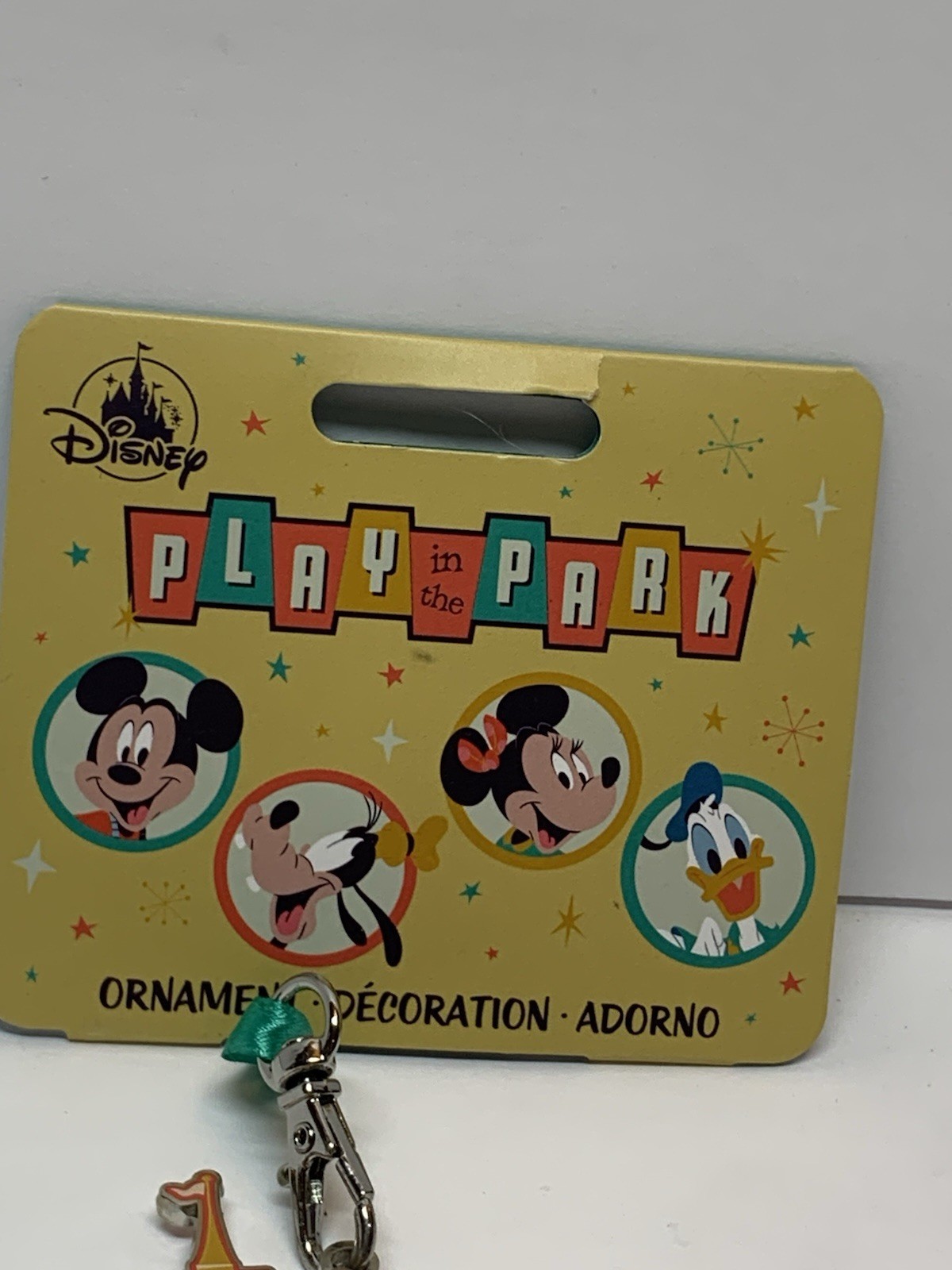 Disney Play In The Park Mickey & Minnie Christmas Ornament Metal Spinner NEW