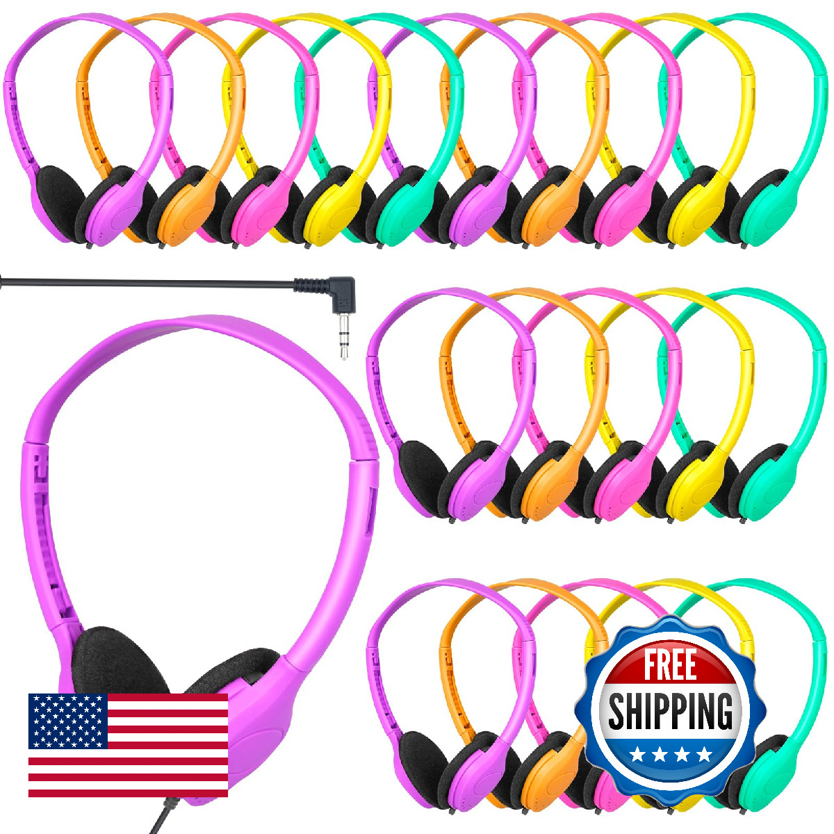 YFSFQS Kids Headphones Bulk 30 Pack for School Classroom Student Children Boys G